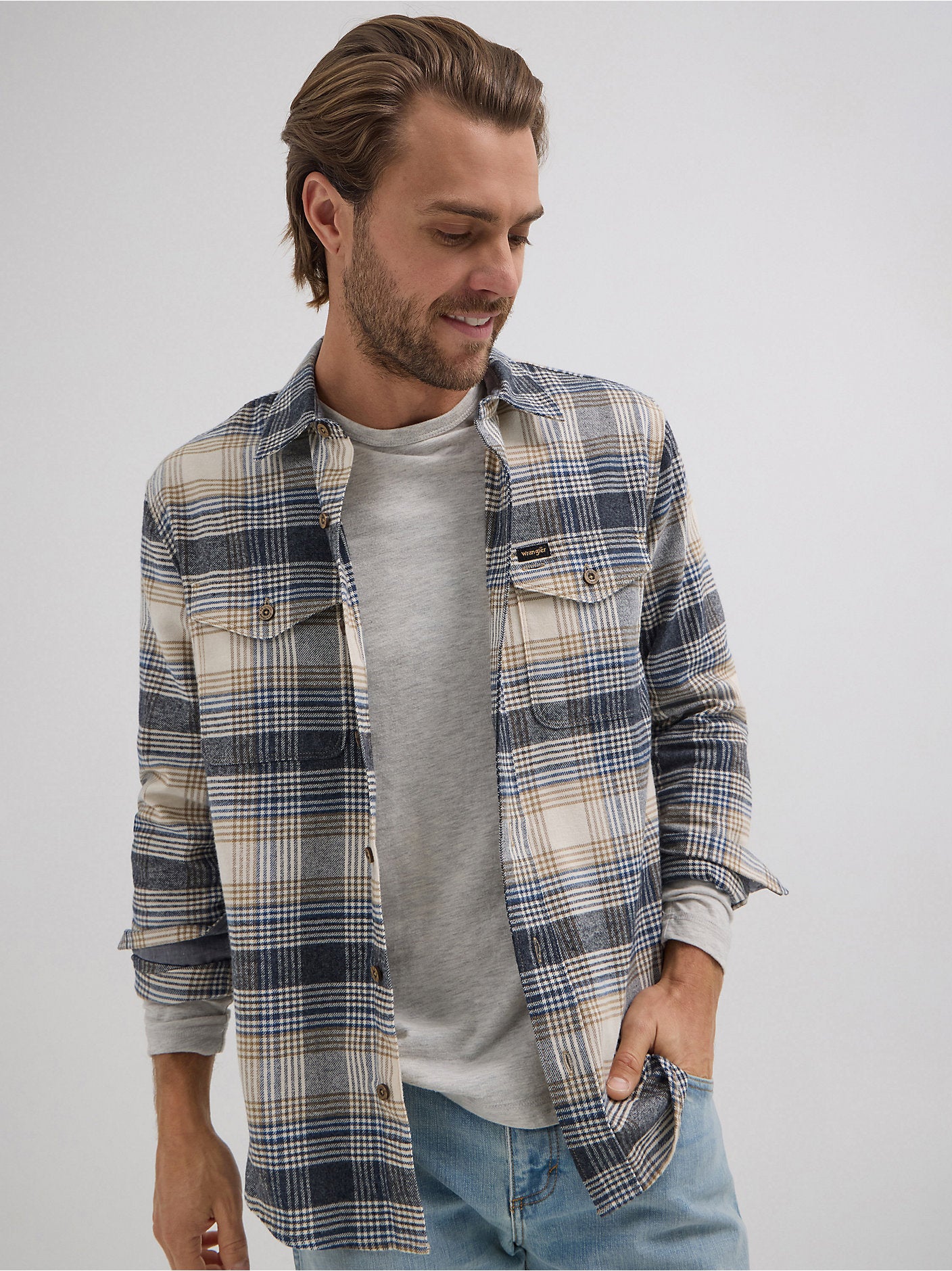 Men's Brushed Flannel Plaid Shirt