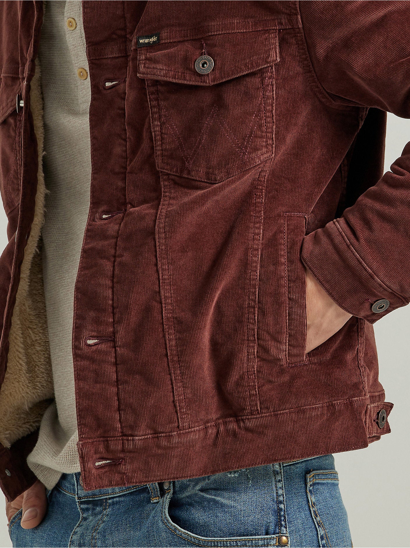 Men's Sherpa Lined Corduroy Trucker Jacket