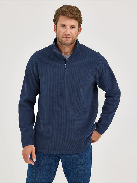 Men's Quarter Zip Waffle Fleece Pullover