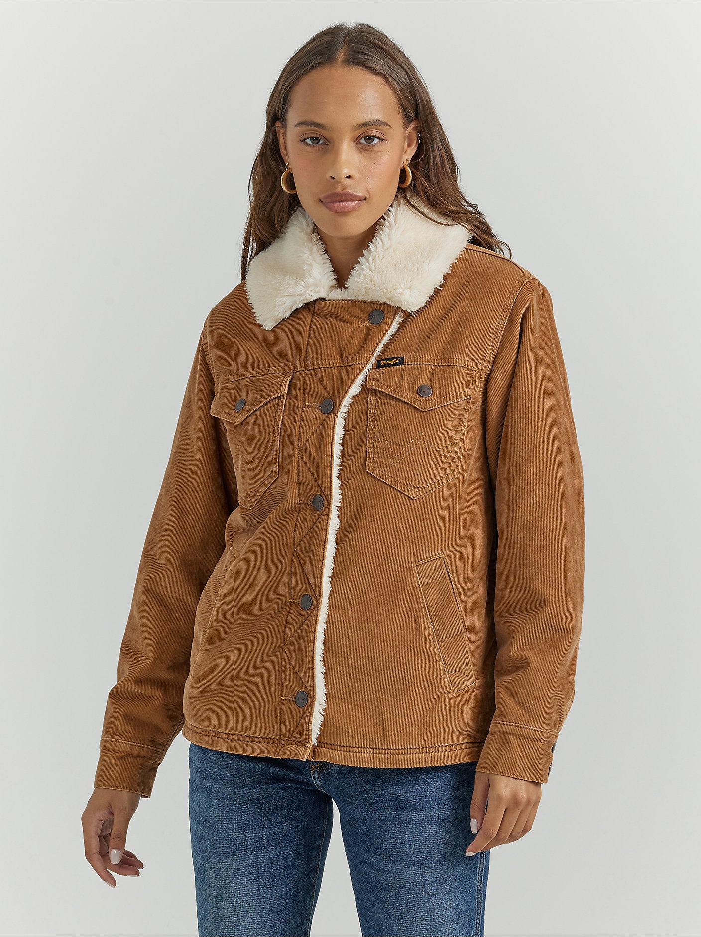 Women's Western Sherpa Lined Corduroy Wrange Coat