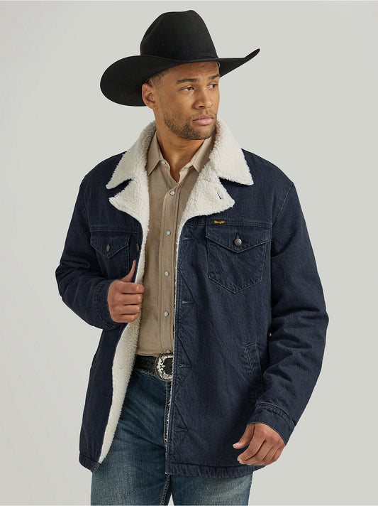 Men's Western Sherpa Lined Denim Wrange Jacket