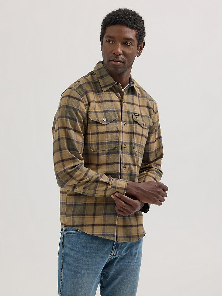 Men's Brushed Flannel Plaid Shirt